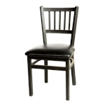 Oak Street SL2090 - Dining Chair, vertical back, premium powder coat wrinkle finish, black