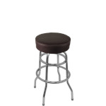 Oak Street SL2129 - Swivel Bar Stool, backless, upholstered button top, chrome frame, vinyl