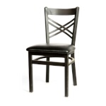 Oak Street SL2130 - Dining Chair, cross back, premium powder coat wrinkle finish, black