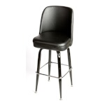 Oak Street SL2133-BLK - Swivel Bar Stool, upholstered bucket seat, footring, black vinyl