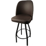 Oak Street SL2136 - Swivel Bar Stool, upholstered bucket seat, black frame, vinyl