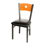 Oak Street SL2150-B - Dining Chair, bullseye birch plywood back, black frame