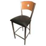 Oak Street SL2150CCS-1-B - Bar Stool, bullseye birch plywood back, steel frame, footrest