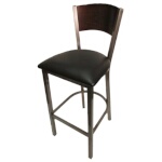 Oak Street SL2150CCS-1-P - Bar Stool, solid birch plywood back, steel frame, footrest