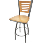 Oak Street SL2150CCS-1S-5 - Swivel Bar Stool, birch 5-line back, 1-1/4