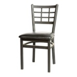 Oak Street SL2163 - Dining Chair, window pane back, premium powder coat wrinkle finish, black