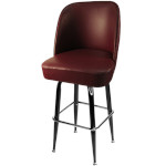 Oak Street SL3133 - Swivel Bar Stool, upholstered bucket seat, single footring, black frame, vinyl