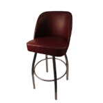 Oak Street SL3136-CCS-WINE - Swivel Bar Stool, upholstered bucket seat,  single footring, wine vinyl