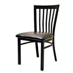 Oak Street SL4279 - Dining Chair, jailhouse back, premium powder coat wrinkle finish, black