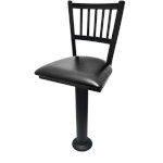 Oak Street SL6090 - Swivel Bar Stool, vertical back, pedestal with black finish