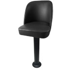 Oak Street SL6133DOM - Swivel Bar Stool, upholstered bucket seat, pedestal with black finish