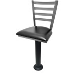 Oak Street SL6135C - Swivel Bar Stool, ladder back, pedestal with black finish