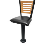 Oak Street SL6150-5 - Swivel Bar Stool, wood five-line back, pedestal with black finish