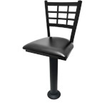 Oak Street SL6163 - Swivel Bar Stool, window pane back, pedestal with black finish