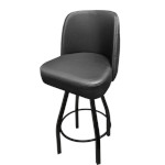 Oak Street SL8036 - Swivel Bar Stool, counter height, upholstered tufted back & bucket seat, black frame