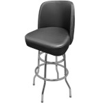 Oak Street SL8134 - Swivel Bar Stool, upholstered tufted back & bucket seat, chrome frame