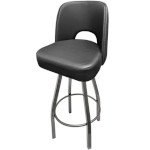 Oak Street SL9136-CCS - Swivel Bar Stool, upholstered cutout back & bucket seat, footring