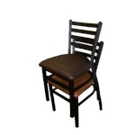 Oak Street ST2160-CCS - Dining Chair, stackable, ladder back, metal frame with clear coat finish