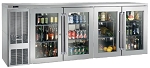 Perlick BBSLP108-G - Low Profile Back Bar Refrigerator, 4-Section, Glass Door