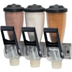 Server Products 86650 - DRY FOOD & CANDY DISPENSER TRIPLE 1 LITER, wall-mounted