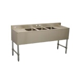 Serv-Ware BAR3B38-CWP - Underbar Sink, three compartment, 38