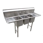 (Discontinued) Serv-Ware CS3CWP2012212 - Sink, three compartment, 64