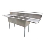 Serv-Ware D3CWP18182-18 - Three Compartment Sink, 90