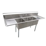 Serv-Ware E3CWP18242-18 - Three Compartment Sink, 90