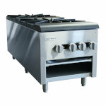 Serv-Ware SSSP-2 - Stock Pot, gas, (2) cast iron burner, open front cabinet base