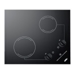 Summit CR2B121 - Cooktop, electric, two-burner, smooth black ceramic glass