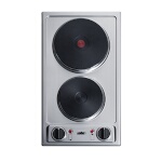 Summit CSD2B230 - Cooktop, electric, two-burner, sealed cast iron elements, stainless steel exterior, 10-1/2