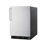 Summit FF6BK7SSTB - Undercounter Refrigerator, 5.5 cu. ft., Black Exterior with Stainless Steel Door