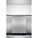 Summit FF7BKBISSHH - Undercounter Refrigerator, 5.5 cu. ft., Black Exterior with Stainless Steel Door