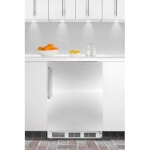 Summit FF7BKBISSTB - Undercounter Refrigerator, 5.5 cu. ft., Black Exterior with Stainless Steel Door
