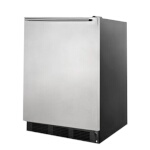 Summit FF7BKSSHH - Undercounter Refrigerator, 5.5 cu. ft., Black Exterior with Stainless Steel Door