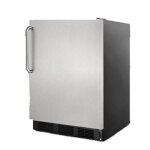 Summit FF7BKSSTB - Undercounter Refrigerator, 5.5 cu. ft., Black Exterior with Stainless Steel Door
