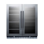 Summit SWBV3067B - Undercounter Wine Cellar, two-section, 5.8 cu. ft., (33) bottles, dual zone, glass door, black exterior