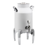 Service Ideas DD15WHMD - Dairy Vacuum Insulated Dispenser, 1.5-gallon, modern leg, white