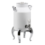 Service Ideas DD15WHRG - Dairy Vacuum Insulated Dispenser, 1.5-gallon, regal leg, white