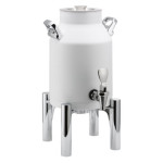 Service Ideas DD15WHRN - Dairy Vacuum Insulated Dispenser, 1.5-gallon, round leg, white