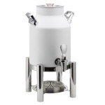 Service Ideas DD15WHSTD - Dairy Vacuum Insulated Dispenser, 1.5-gallon, stand, white