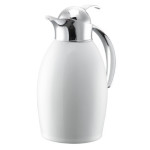 Service Ideas NIC10BSPBWH - Vacuum Insulated Carafe, 1-liter, push button lid, radiant white