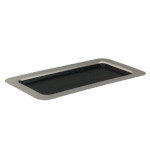 Service Ideas TR137RI - Cocktail Serving Tray, removable, insert, brushed stainless & black