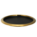 Service Ideas TR1412RIVG - Serving Tray, round, removable insert, vintage gold