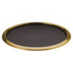 Service Ideas TR1614RIVG - Serving Tray, round, removable insert, vintage gold
