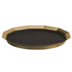 Service Ideas TRPN1412RIBSVG - Bar Serviing Tray, 12-sided, vintage gold