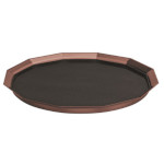 Service Ideas TRPN1614RIBSRG - Bar Serviing Tray, 12-sided, rose gold