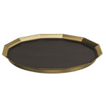 Service Ideas TRPN1614RIBSVG - Bar Serviing Tray, 12-sided, vintage gold