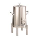 Service Ideas URN15VPSRNCL - Vacuum Insulated Urn, 1.5 gallon, round legs, classic lid, polished stainless