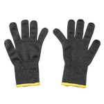 TableCraft 11208 - Cut Resistant Glove, small, polyethylene, black glove with yellow cuff, (pair of 2)